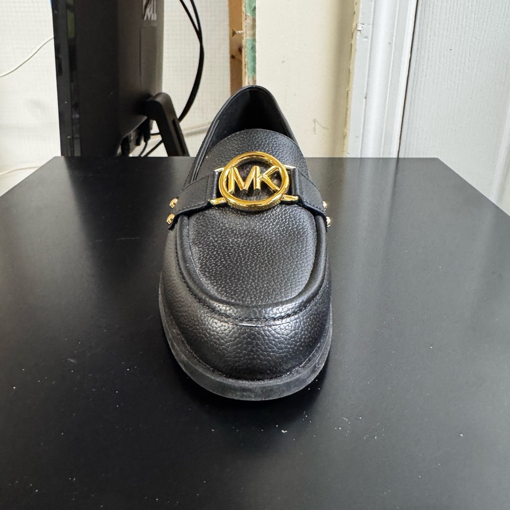 Michael Kors Black Loafer with Gold Logo